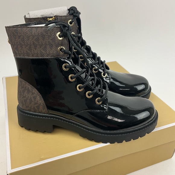 Michael Kors Alistair Lace-Up Lug Sole Combat Booties New In Box - Picture 7 of 10
